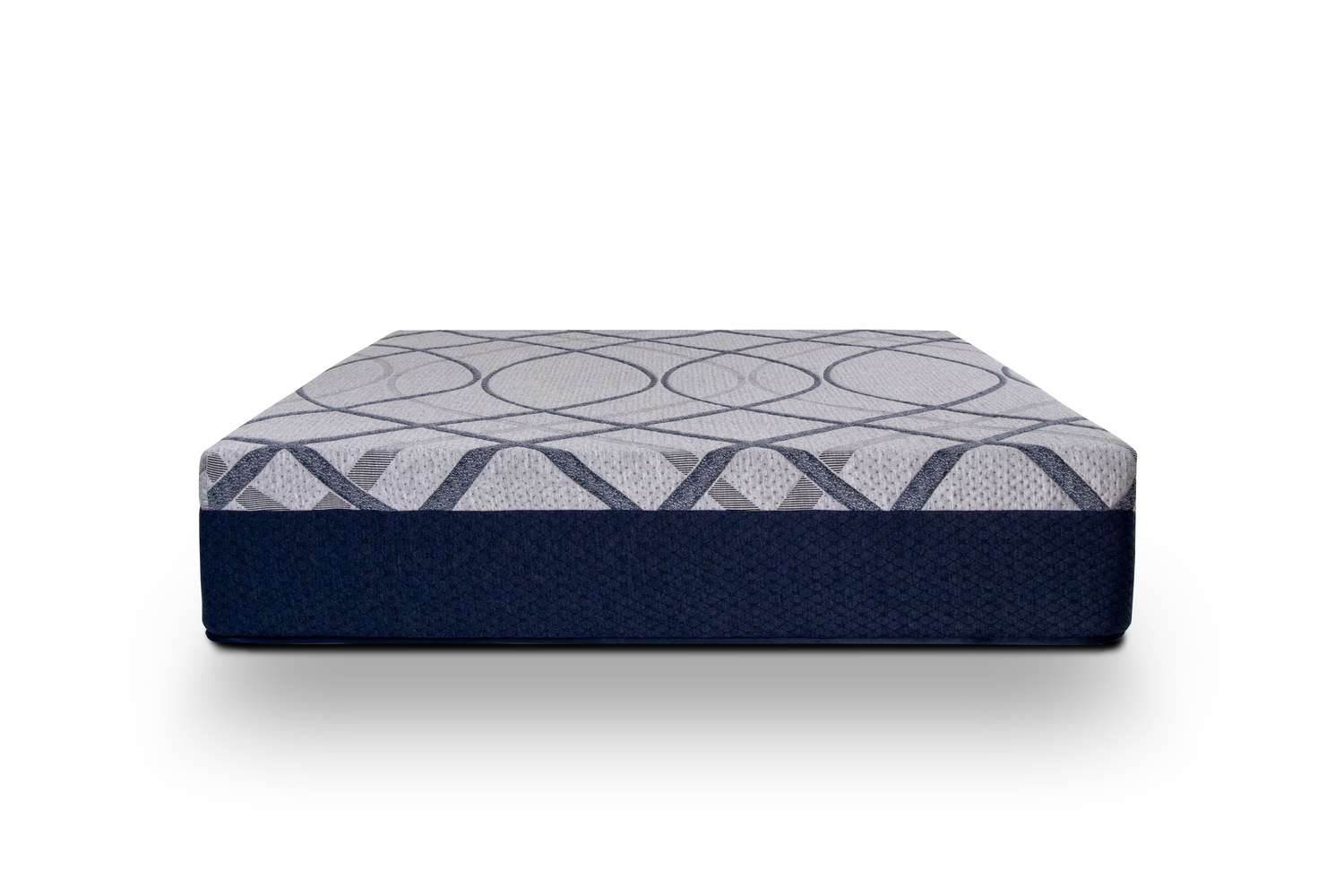 Close view of a finished Midtown mattress showing its patterned top and durable sewn border